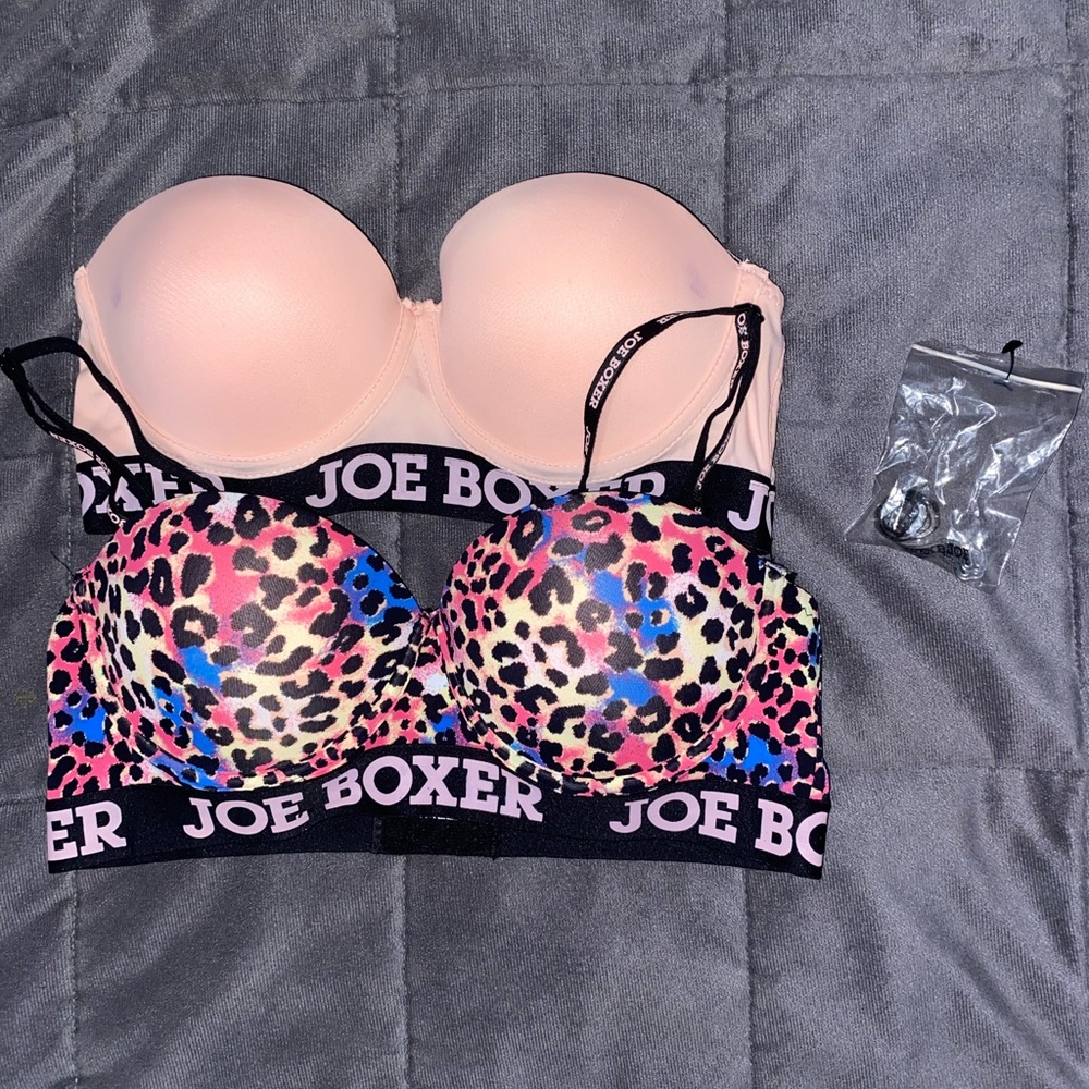Joe Boxer Women's Pink and Multicolor Bra Set